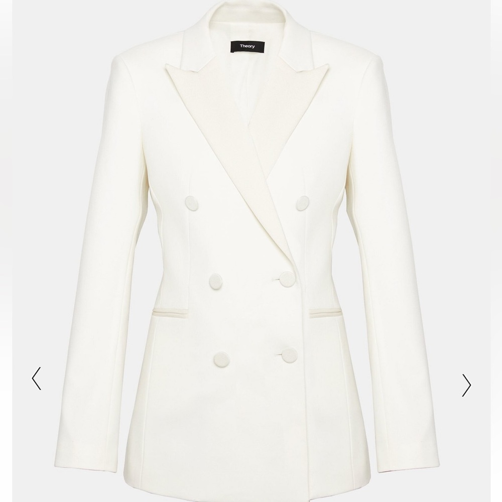Theory Wool Tux Jacket winter white